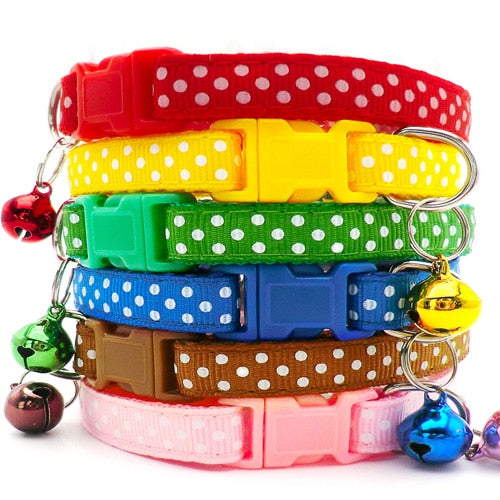 Wholesale 100Pcs Dog Collar With Bells Adjustable Necklace Puppy Kitten Collar Accessories Pet Shop Products Rabbit Neck Strap