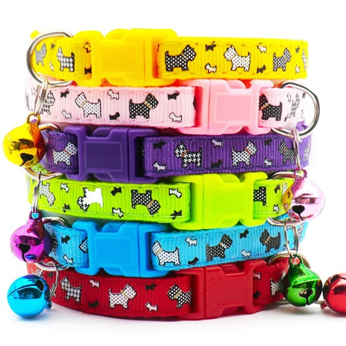 Wholesale 100Pcs Dog Collar With Bells Adjustable Necklace Puppy Kitten Collar Accessories Pet Shop Products Rabbit Neck Strap