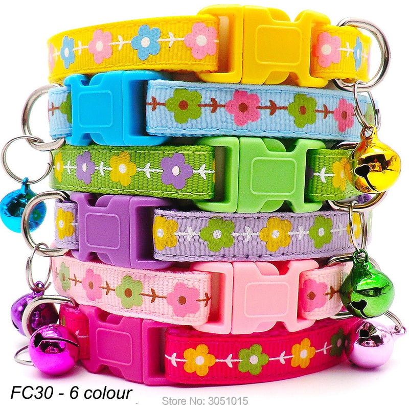 Wholesale 100Pcs Dog Collar With Bells Adjustable Necklace Puppy Kitten Collar Accessories Pet Shop Products Rabbit Neck Strap