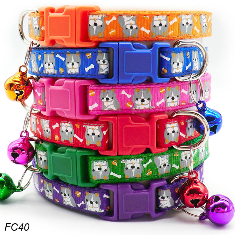 Wholesale 100Pcs Dog Collar With Bells Adjustable Necklace Puppy Kitten Collar Accessories Pet Shop Products Rabbit Neck Strap